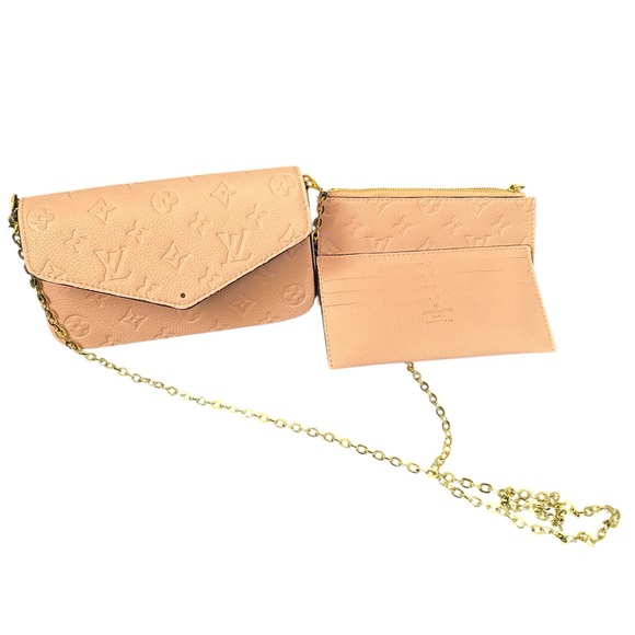 Louis Vuitton Peach Clutch with Gold Chain - Picture 1 of 4